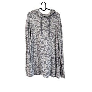 Burlebo Gray Camo Long Sleeve Performance Lightweight Hoodie Mens XLarge NEW
